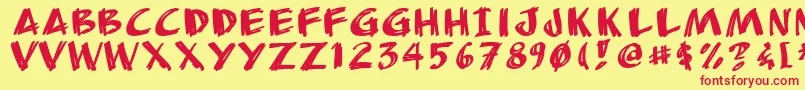 Шрифт Anudrg – красные шрифты на жёлтом фоне