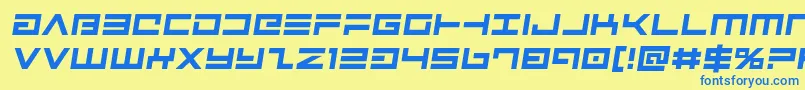 Avengersemital Font – Blue Fonts on Yellow Background