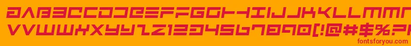 フォントAvengersemital – オレンジの背景に赤い文字