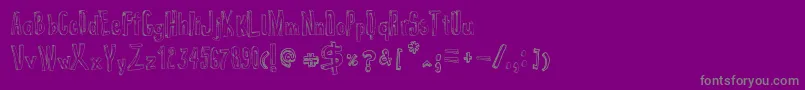 False3D-Schriftart – Graue Schriften auf violettem Hintergrund