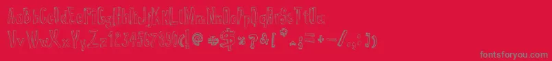 False3D-Schriftart – Graue Schriften auf rotem Hintergrund