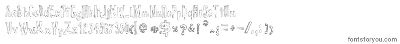 False3D-fontti – harmaat kirjasimet valkoisella taustalla