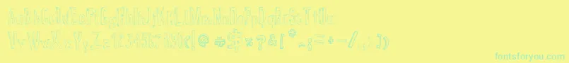 False3D Font – Green Fonts on Yellow Background