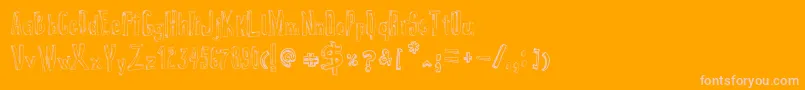 False3D-Schriftart – Rosa Schriften auf orangefarbenem Hintergrund