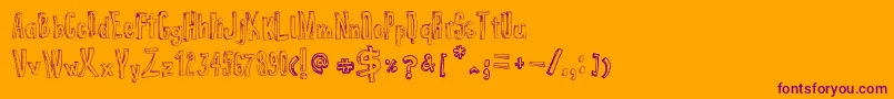 False3D-Schriftart – Violette Schriften auf orangefarbenem Hintergrund