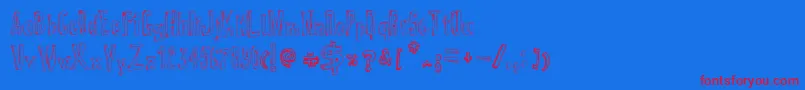False3D-Schriftart – Rote Schriften auf blauem Hintergrund