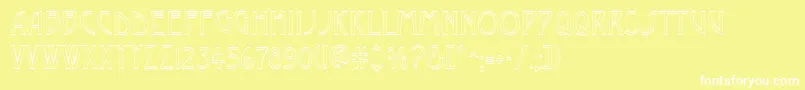 Desdemona Font – White Fonts on Yellow Background