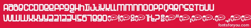 Planet Font – White Fonts on Red Background