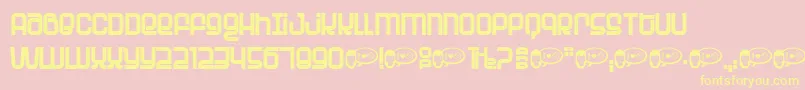 Planet Font – Yellow Fonts on Pink Background