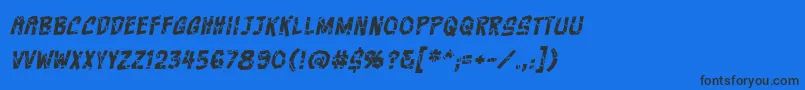 Шрифт CrashcoursebbItal – чёрные шрифты на синем фоне