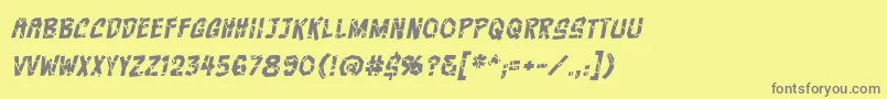 フォントCrashcoursebbItal – 黄色の背景に灰色の文字