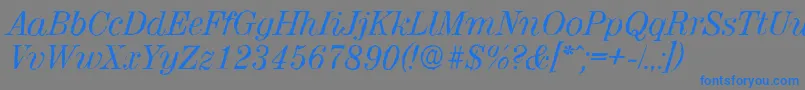 ValenciaantiqueItalic-Schriftart – Blaue Schriften auf grauem Hintergrund