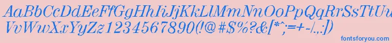 ValenciaantiqueItalic Font – Blue Fonts on Pink Background