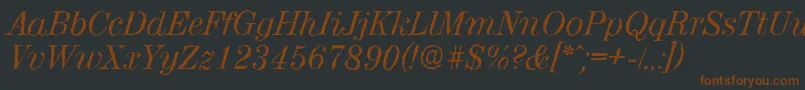 ValenciaantiqueItalic-fontti – ruskeat fontit mustalla taustalla