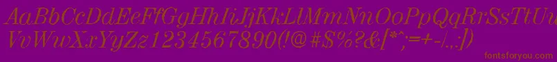 ValenciaantiqueItalic Font – Brown Fonts on Purple Background