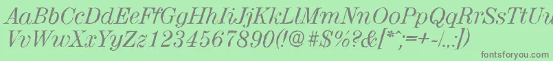 Шрифт ValenciaantiqueItalic – серые шрифты на зелёном фоне