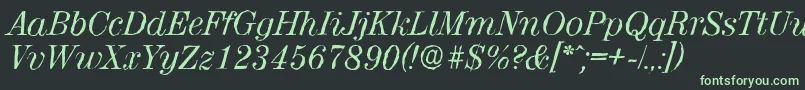 ValenciaantiqueItalic Font – Green Fonts on Black Background