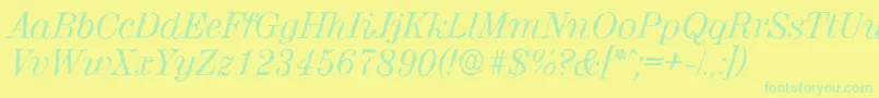 ValenciaantiqueItalic Font – Green Fonts on Yellow Background