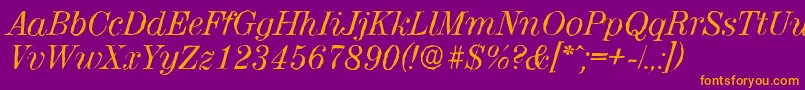 ValenciaantiqueItalic Font – Orange Fonts on Purple Background