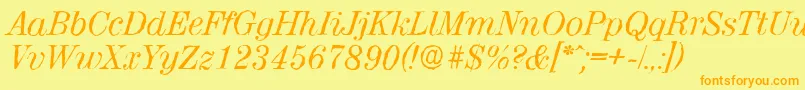 ValenciaantiqueItalic Font – Orange Fonts on Yellow Background