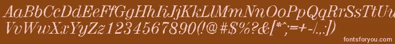 ValenciaantiqueItalic Font – Pink Fonts on Brown Background