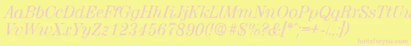 ValenciaantiqueItalic Font – Pink Fonts on Yellow Background