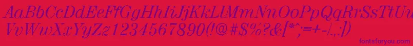 ValenciaantiqueItalic Font – Purple Fonts on Red Background