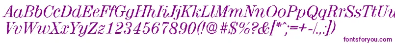 Шрифт ValenciaantiqueItalic – фиолетовые шрифты на белом фоне