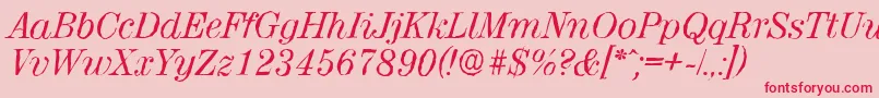 ValenciaantiqueItalic Font – Red Fonts on Pink Background