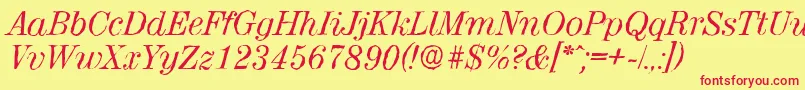 Шрифт ValenciaantiqueItalic – красные шрифты на жёлтом фоне