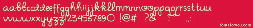 DonButique Font – Green Fonts on Red Background