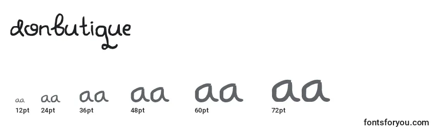 Размеры шрифта DonButique