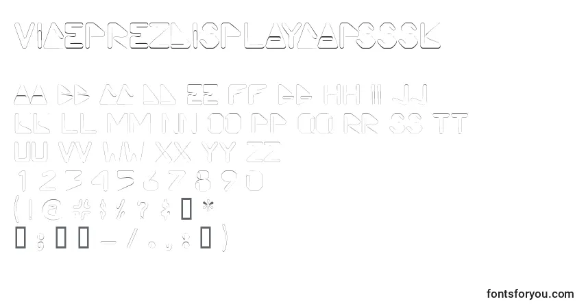 Шрифт Viceprezdisplaycapsssk – алфавит, цифры, специальные символы