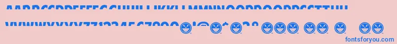 フォントAmericanPurposeStripe1NormalItalic – ピンクの背景に青い文字