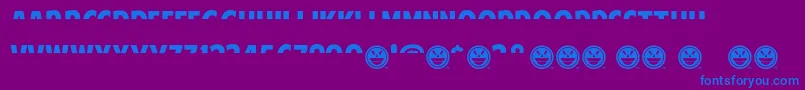 Шрифт AmericanPurposeStripe1NormalItalic – синие шрифты на фиолетовом фоне