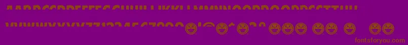 AmericanPurposeStripe1NormalItalic-fontti – ruskeat fontit violetilla taustalla