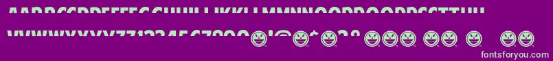 フォントAmericanPurposeStripe1NormalItalic – 紫の背景に緑のフォント