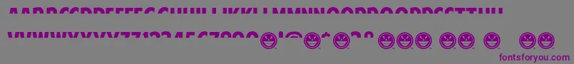 Шрифт AmericanPurposeStripe1NormalItalic – фиолетовые шрифты на сером фоне