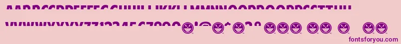 AmericanPurposeStripe1NormalItalic-fontti – violetit fontit vaaleanpunaisella taustalla