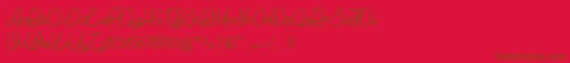 Fonte ChickenSocks – fontes marrons em um fundo vermelho