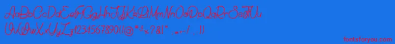 ChickenSocks Font – Red Fonts on Blue Background