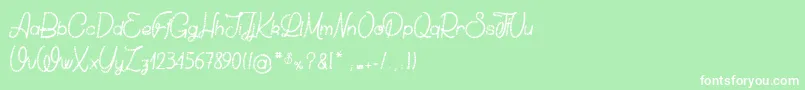 フォントChickenSocks – 緑の背景に白い文字