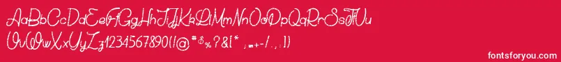 ChickenSocks-Schriftart – Weiße Schriften auf rotem Hintergrund