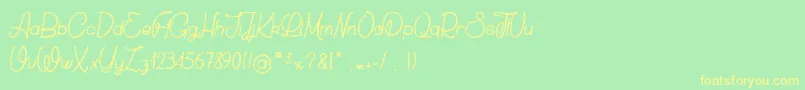 Шрифт ChickenSocks – жёлтые шрифты на зелёном фоне