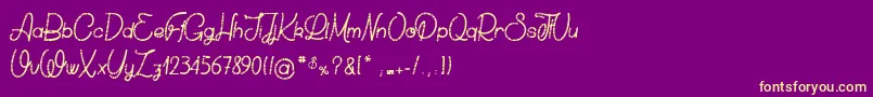 ChickenSocks-fontti – keltaiset fontit violetilla taustalla