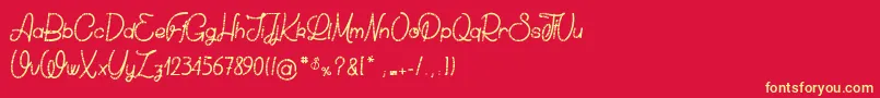 Шрифт ChickenSocks – жёлтые шрифты на красном фоне