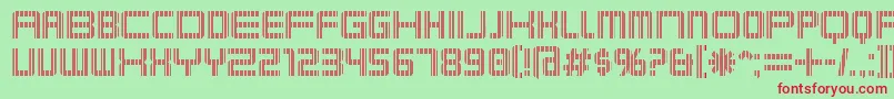 フォントKarnivsv – 赤い文字の緑の背景