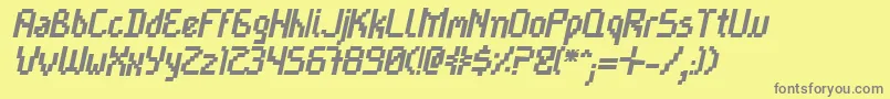 フォントCaytanbi – 黄色の背景に灰色の文字