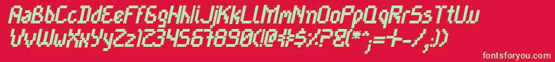 フォントCaytanbi – 赤い背景に緑の文字