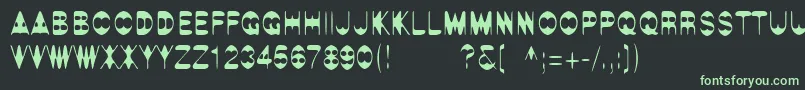 LinotypeAlphabat-Schriftart – Grüne Schriften auf schwarzem Hintergrund